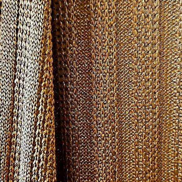Chicos Open Front Bronze Lurex Knit Cardigan - Picture 4 of 4